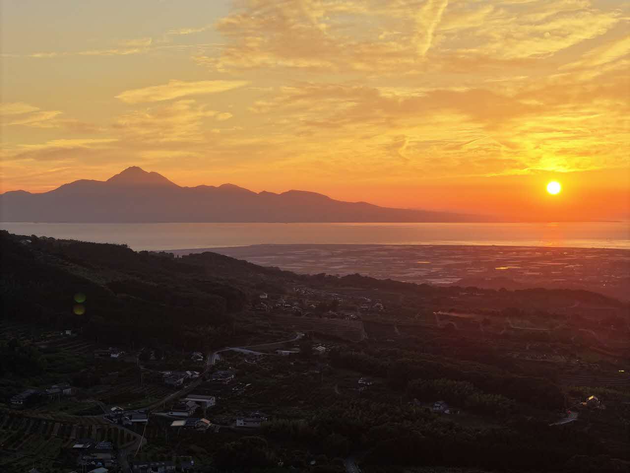 夜の半高山からの景色